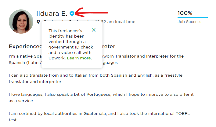 Upwork Identity Badge